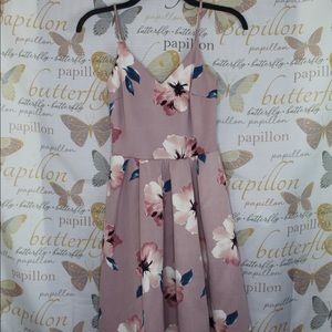 Soprano A-line floral mauve dress NWT